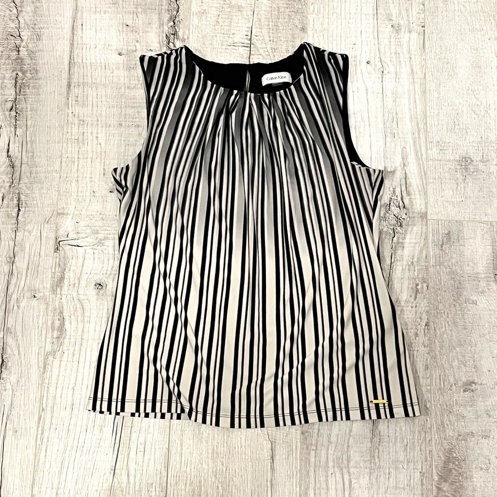 B&W Calvin Klein Striped Hombre Relax Fit Tank Top